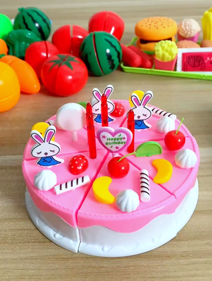 儿童过家家玩具厨房切水果套装蔬菜宝宝可切菜男孩女孩蛋糕切切乐