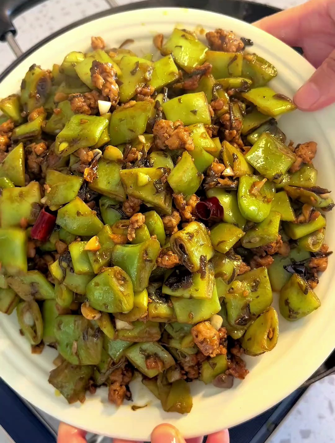 橄榄菜炒豆角的家常做法