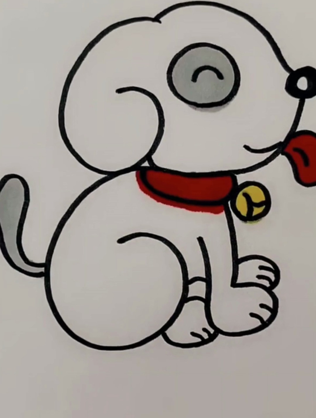 可爱小白狗狗,简笔画教学