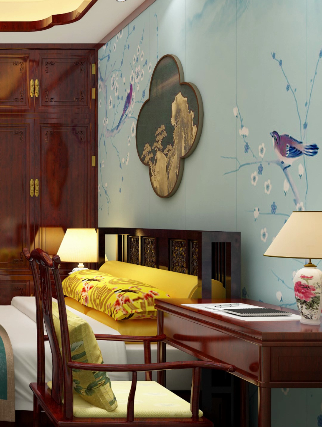 中式卧室装修效果图,古典之美!