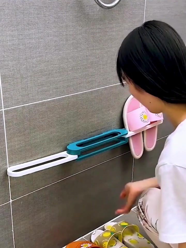 浴室拖鞋架,挂在墙上节省空间,老婆买的太好用了!