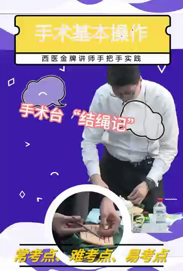 北大医学部博士张旭老师对2023年手术基本操作剪线考点的讲解