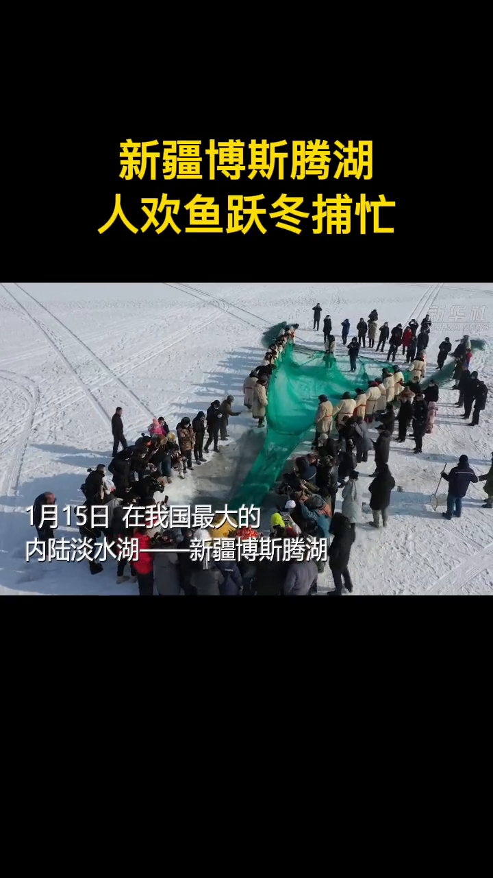 新疆博斯腾湖 人欢鱼跃冬捕忙