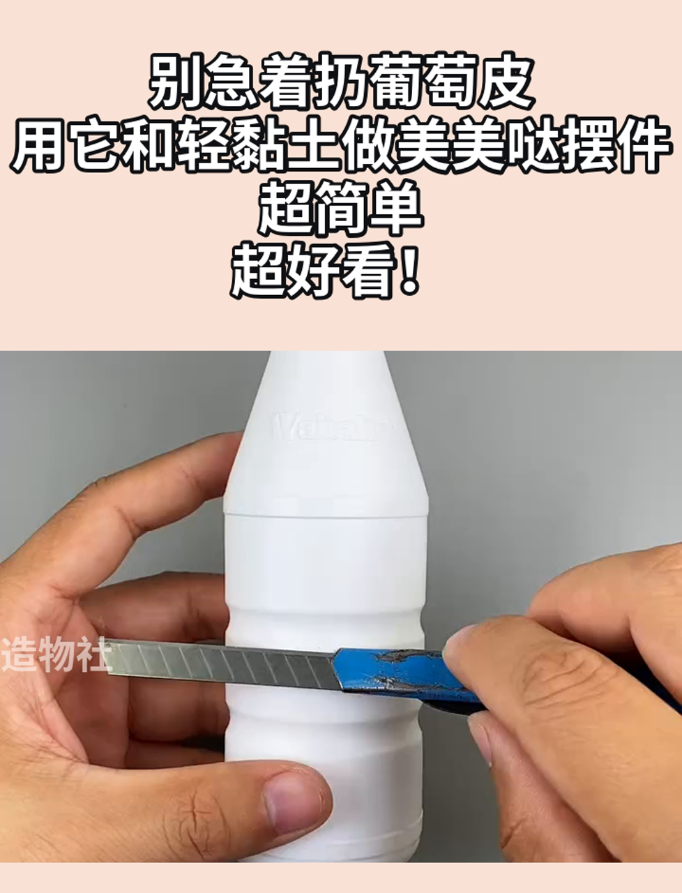 别急着扔葡萄皮,用它和轻黏土做美美哒摆件,超简单,超好看!