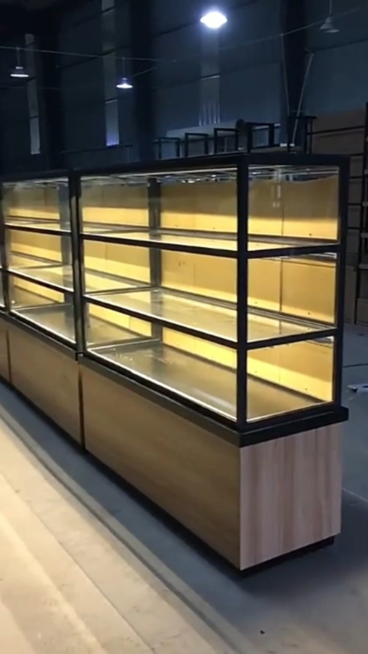 2021新款面包架常温蛋糕柜 糕点柜桃酥饼干柜烘赔货架玻璃展示柜