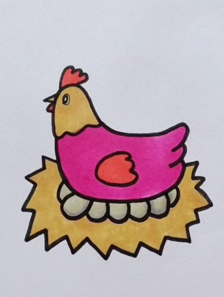 母鸡 简笔画 简笔画教程