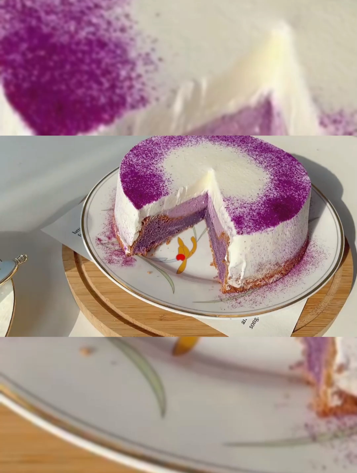 视频版,梦幻紫色紫薯生巧凹蛋糕