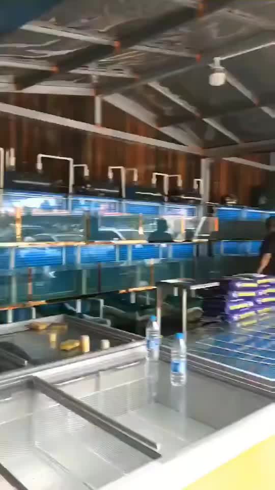 深圳酒楼大型海鲜池定做,两层玻璃鱼缸分几组水,深圳鱼池安装
