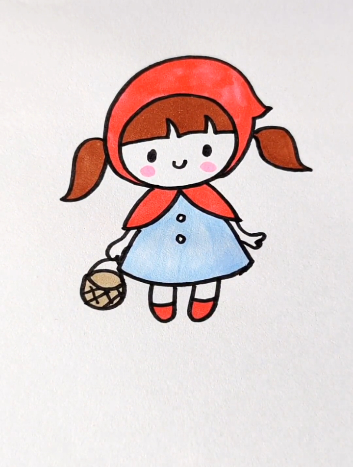 小红帽 育儿简笔画 简笔画