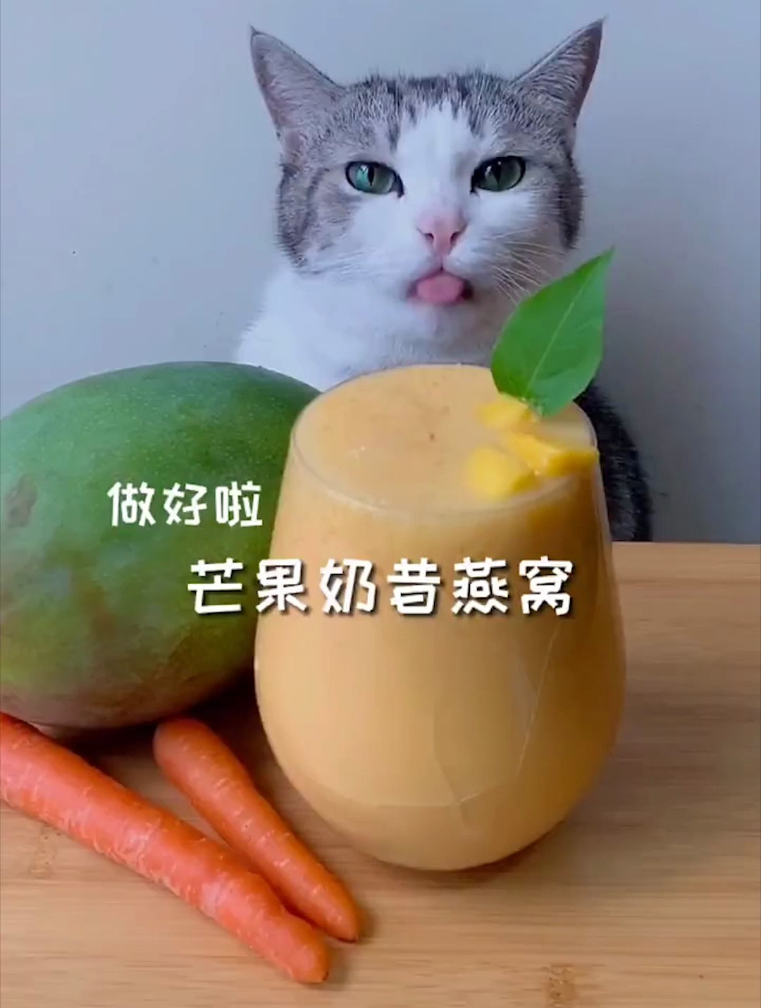 10秒学会好吃不胖芒果奶昔