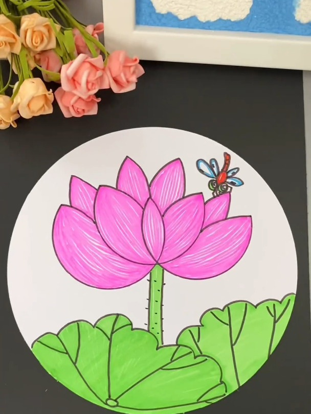 春天到了,一起画一幅简单的春天主题画吧,儿童简笔画,创意美术