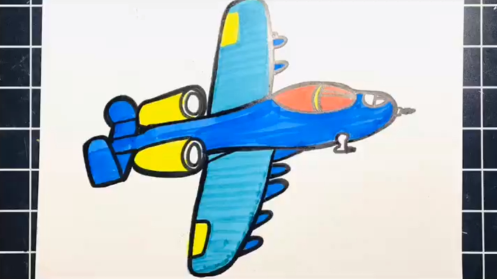 #儿童简笔画# 帅帅的战斗机又飞来了,喜欢的小朋友画起来吧
