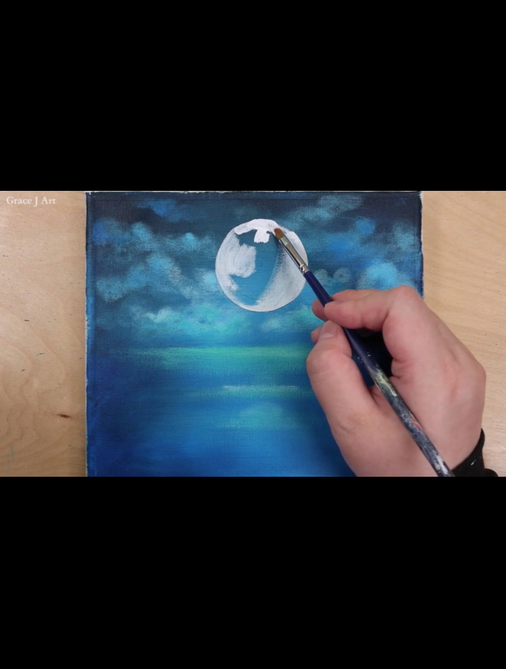 水粉画教程|月光下的天鹅湖