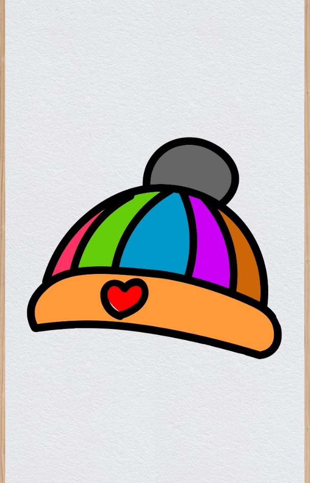 字母画一定漂亮的棉帽子,帽子简笔画