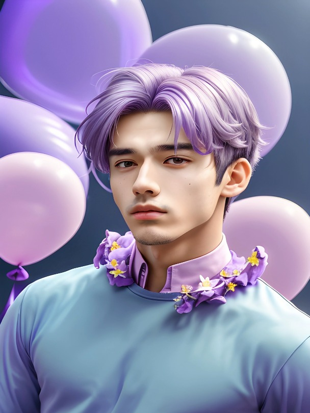 紫色系帅哥手机壁纸,宝藏男孩