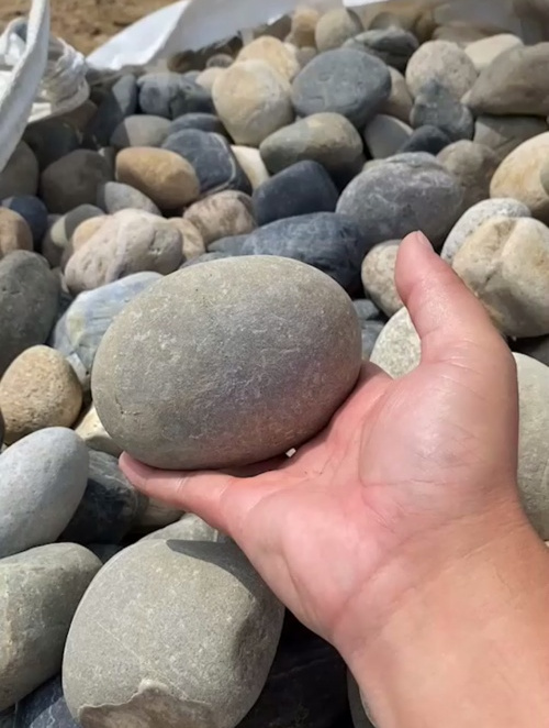 安康人工湖铺设用石头 园林景观抛光白色鹅卵石