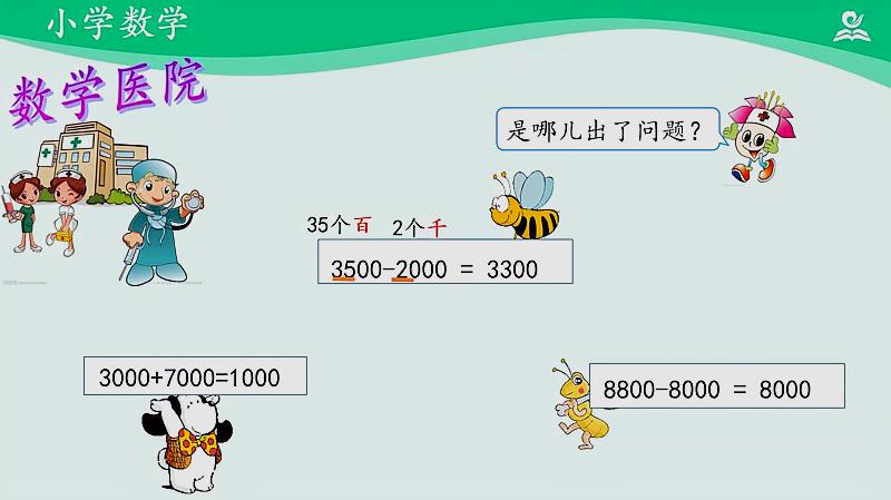 [图]人教同步课堂二年级数学下册 整百、整千数加减法