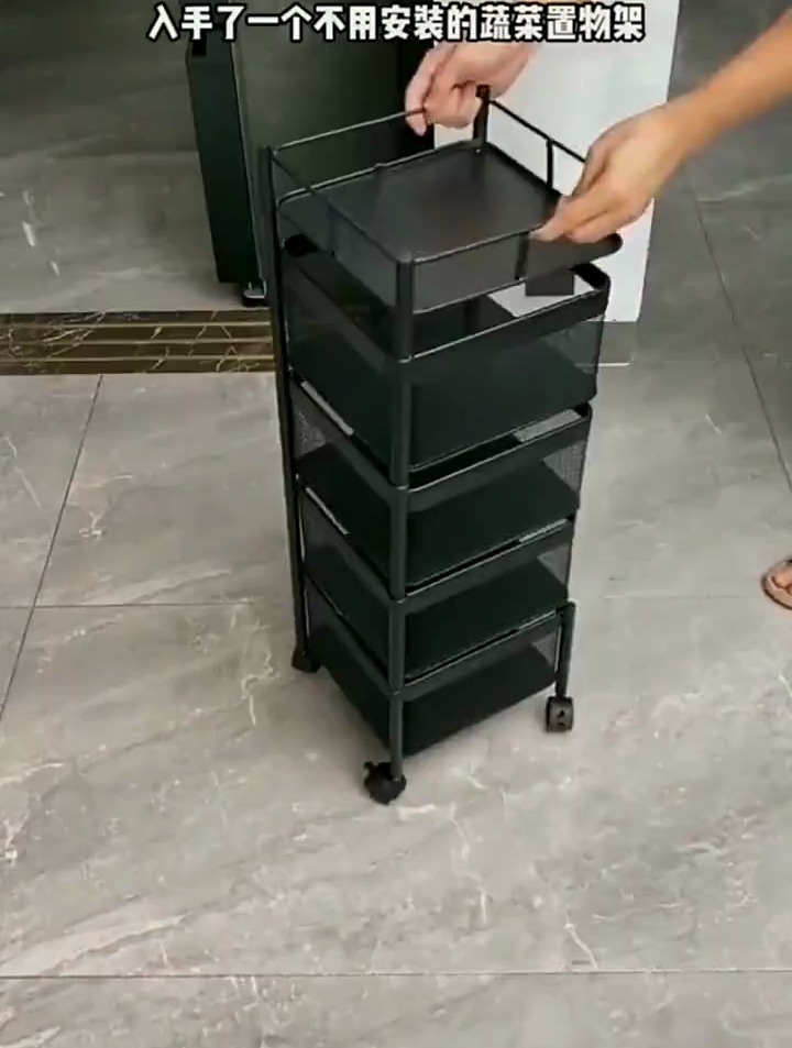 旋转蔬菜置物架,厨房落地多层,多功能方形放果蔬菜篮子收纳架