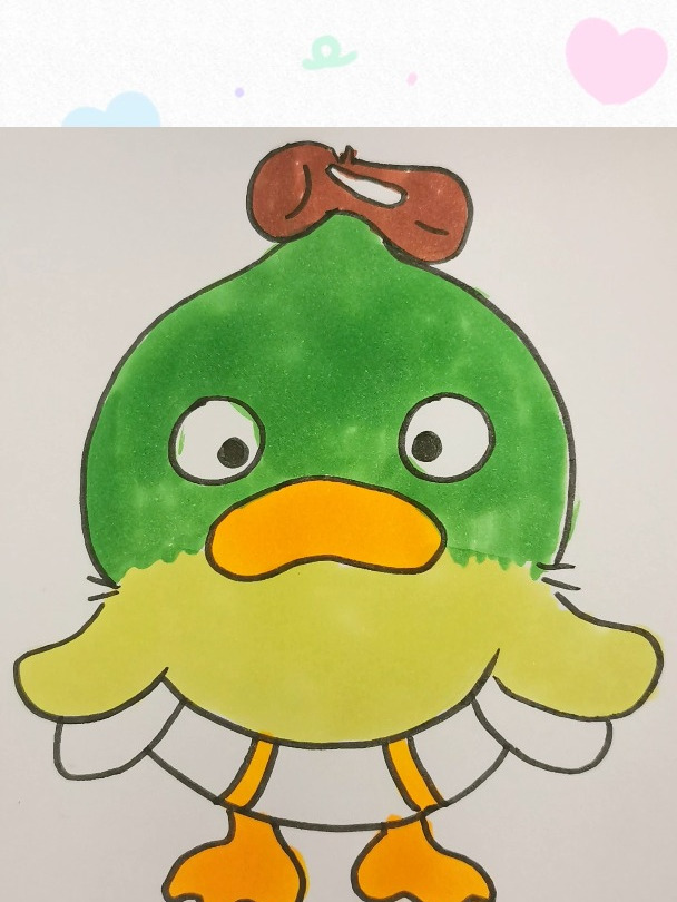 妈妈画的小黄鸭仔VS我画的小黄鸭仔