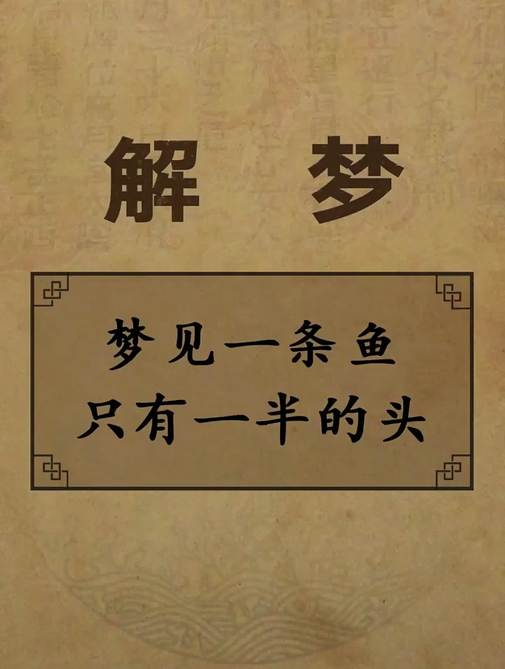梦见一条鱼只有一半的头 国学智慧 周公解梦