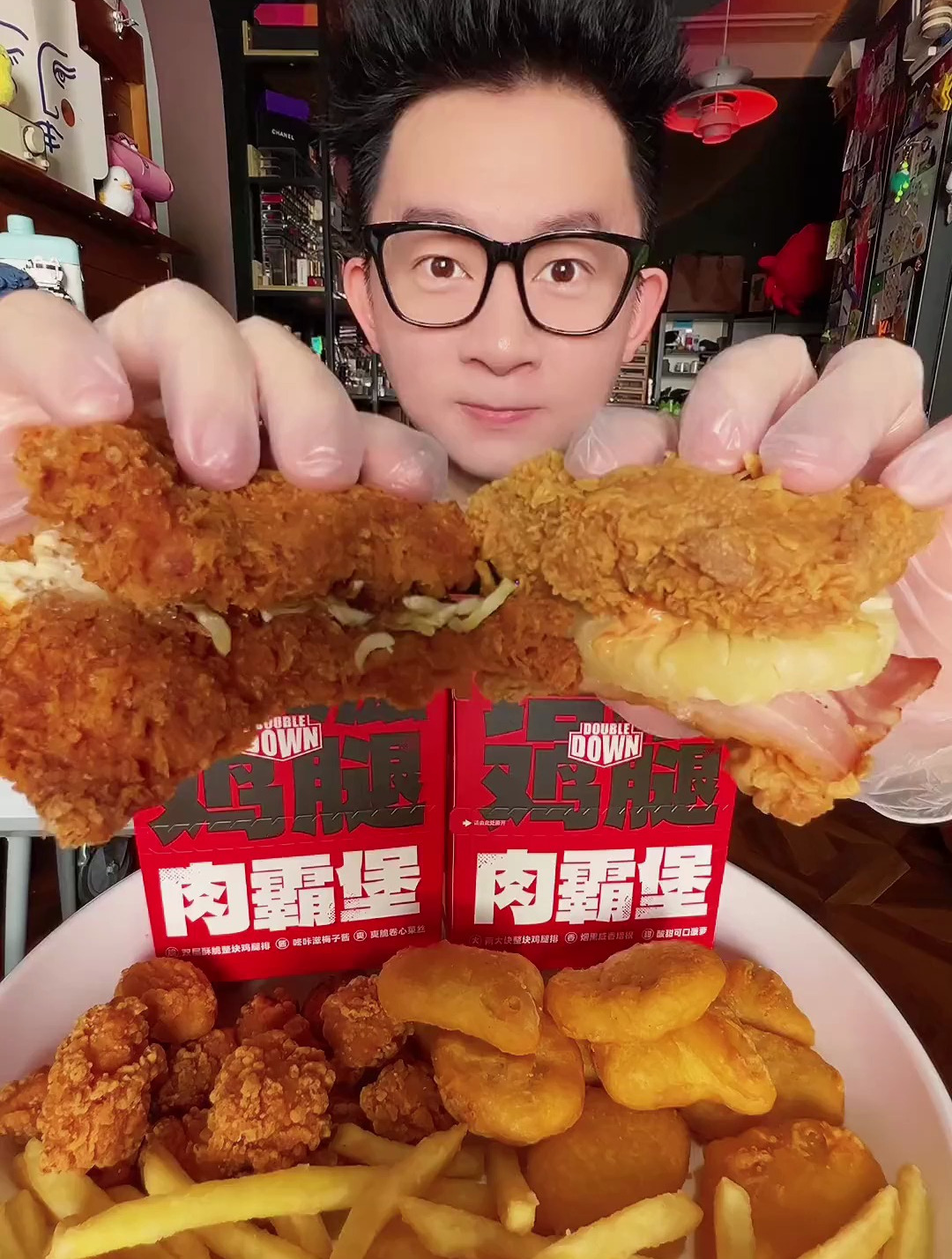 肯德基新品培根鸡腿肉霸堡咚咔滋肉霸堡炸鸡薯条
