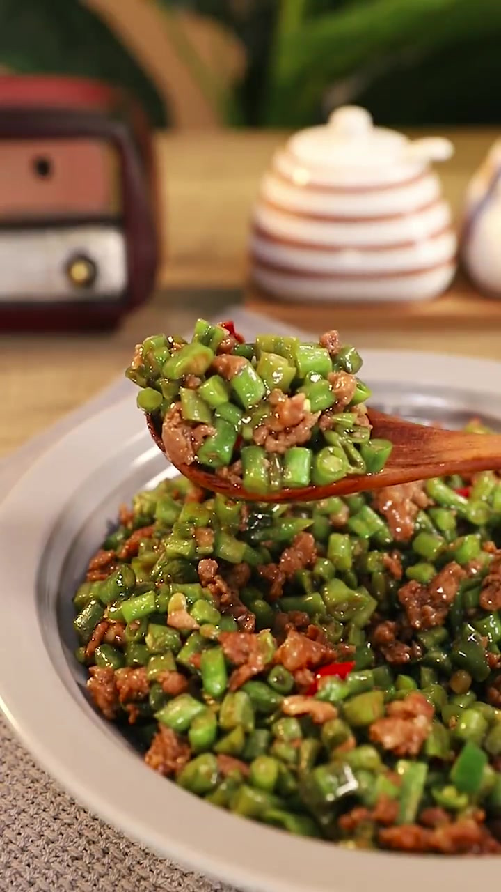 每天一道家常菜:肉末豇豆