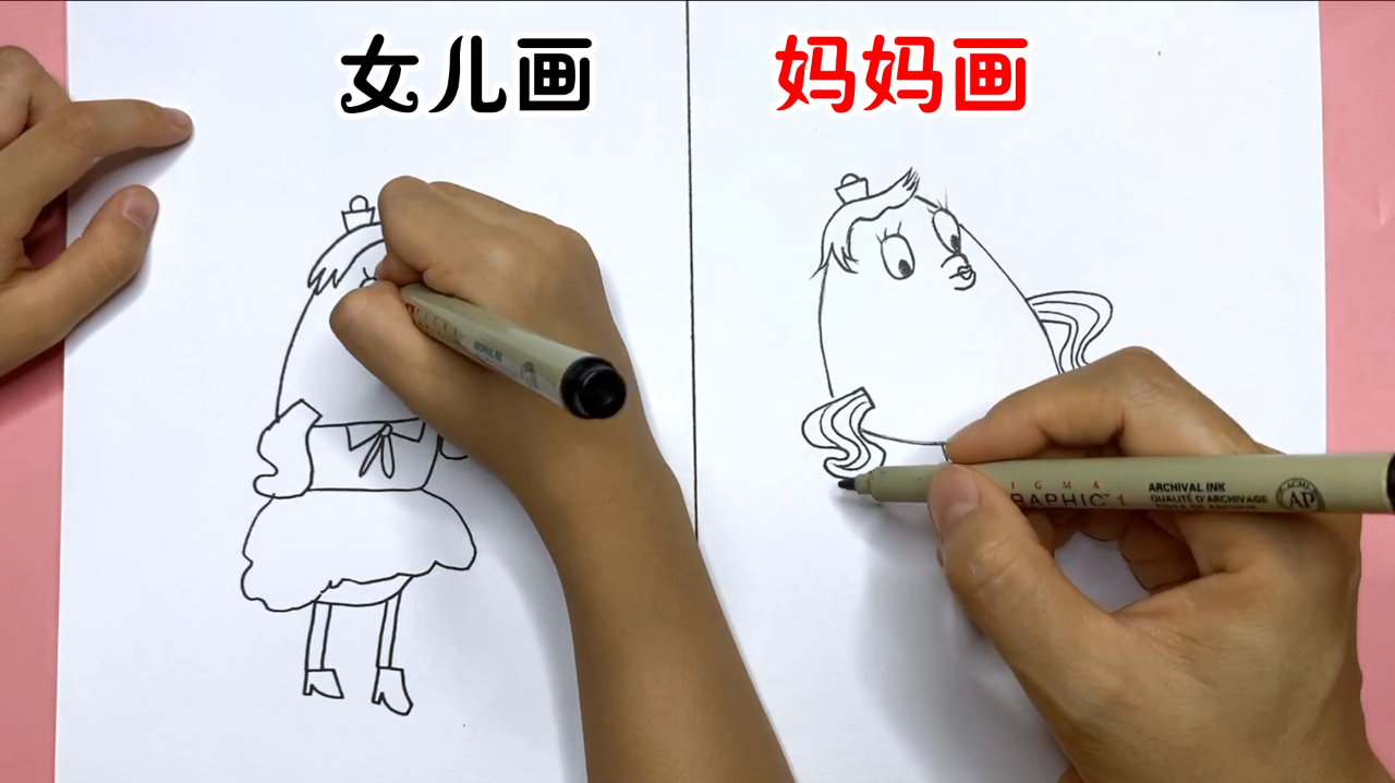 海绵宝宝之泡芙老师:女儿画VS妈妈画,女儿是来搞笑的吗?哈哈