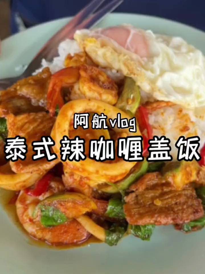 泰国路边摊-泰式辣咖喱盖饭