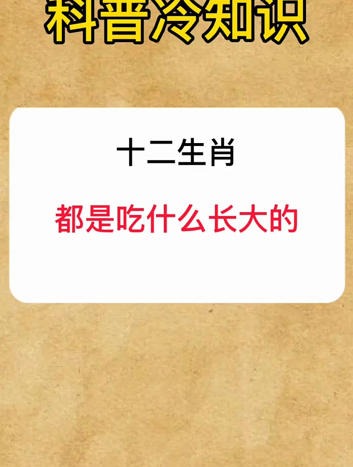 十二生肖都是吃什么长大的