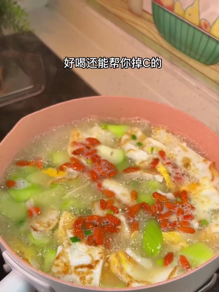 爱吃的低卡晚餐 丝瓜鸡蛋汤!好喝营养还很方便