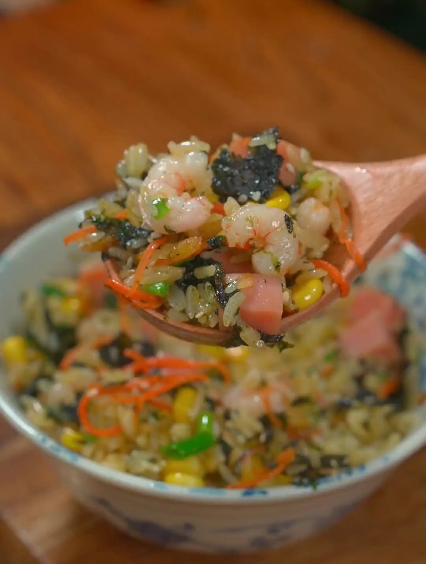 每周都会给孩子做的紫菜炒饭,真的太香了