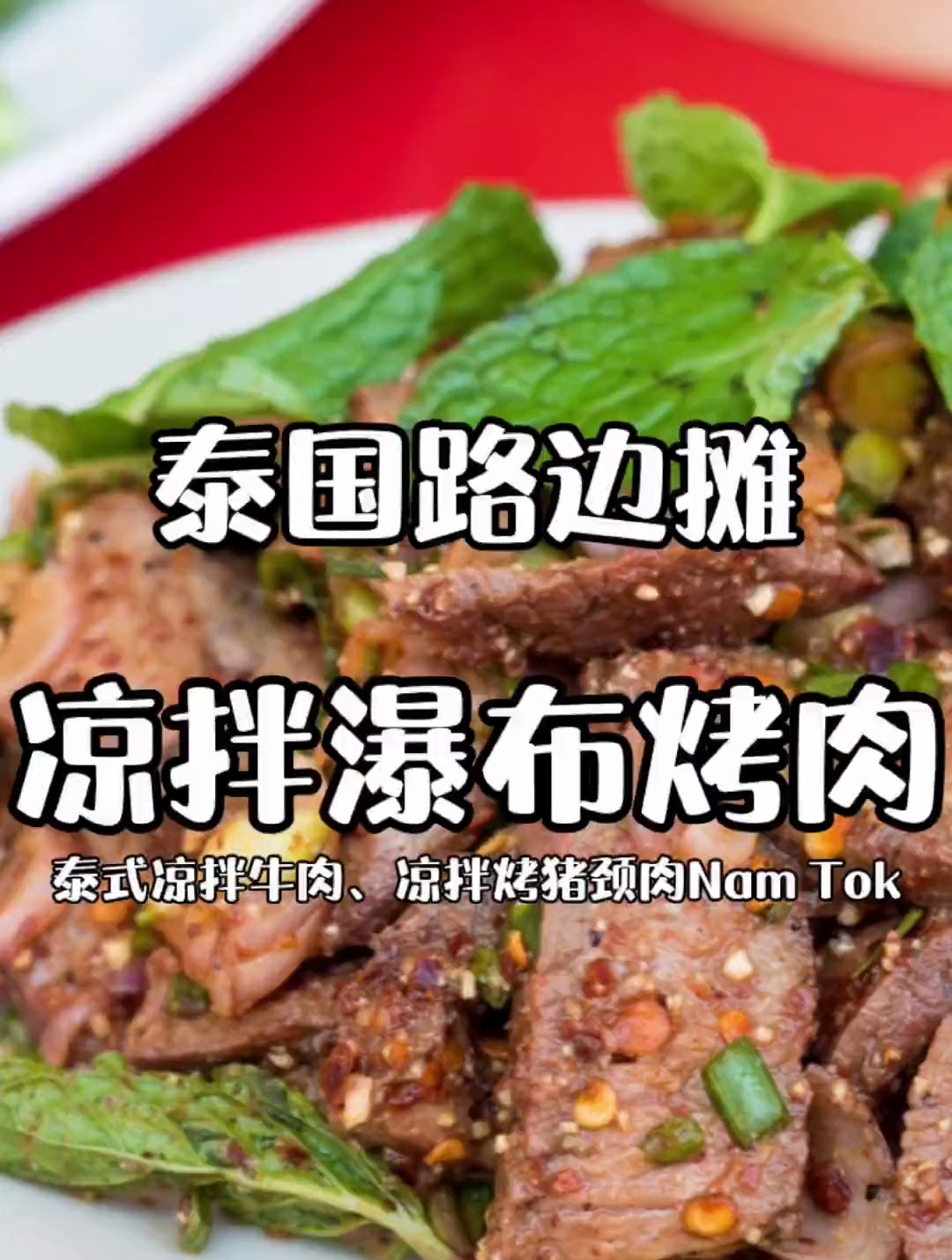 泰国路边摊-凉拌瀑布烤肉