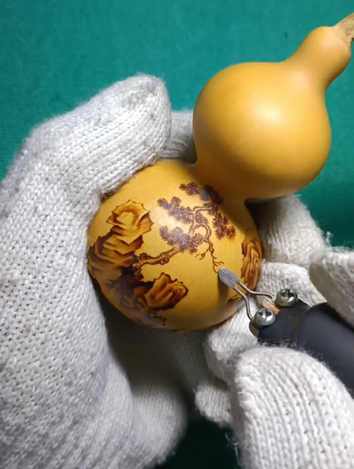 传统文化烙画山水葫芦!谢谢各位支持!非物质文化遗产