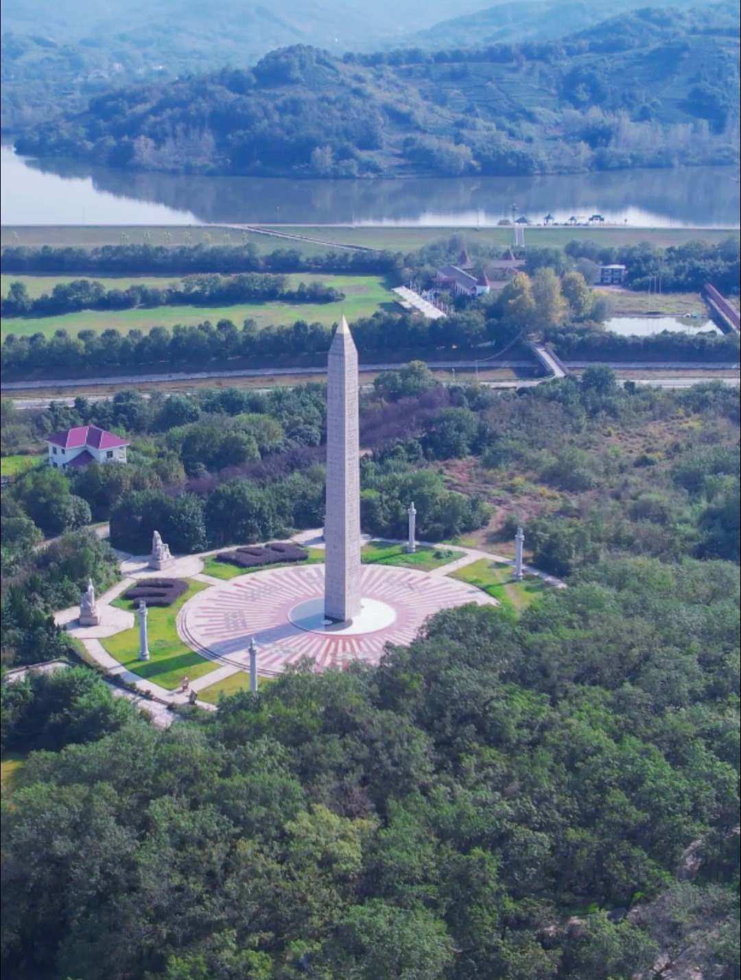 航拍合肥庐江县汤池美景