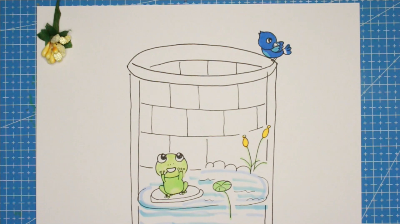 成语简笔画:坐井观天