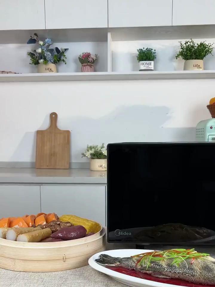 美的微波炉烤箱一体机变频家用微波炉900W微烤一体23升平板加热