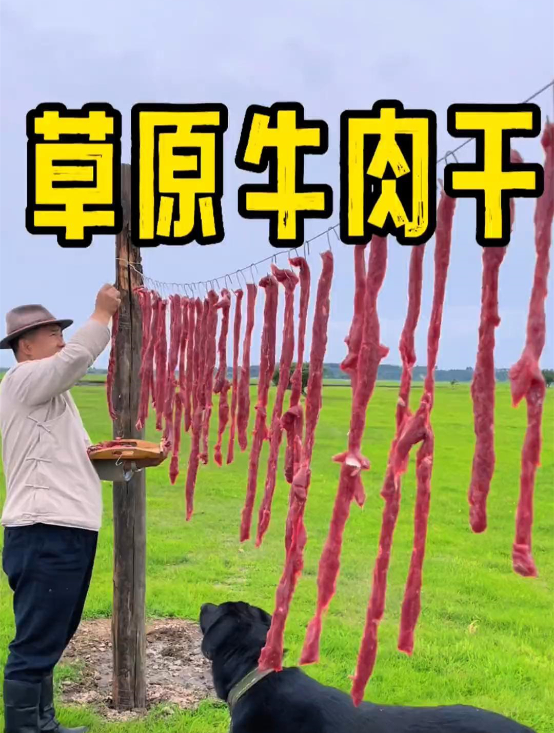 内蒙草原上的风干牛肉干,欢迎你来品尝