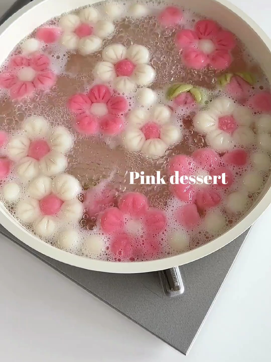 pink!少女心爆棚粉色椰奶桃花小汤圆