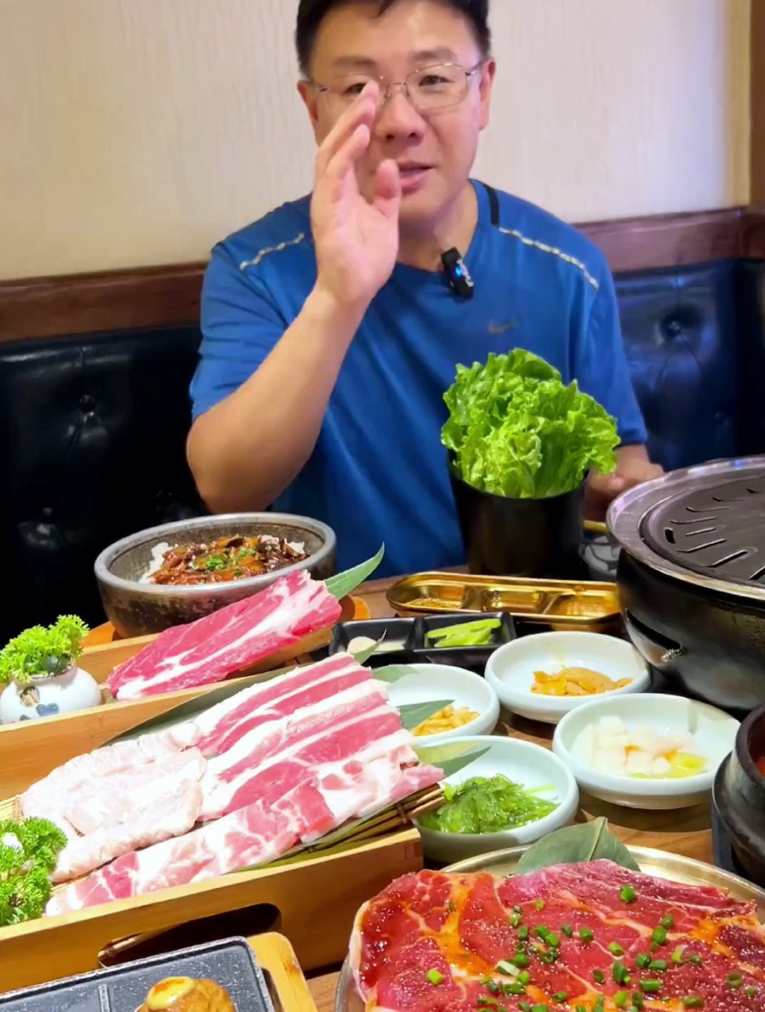 168吃了九田家的黑牛烤肉双人餐,隔壁女老板一直夸我会吃!