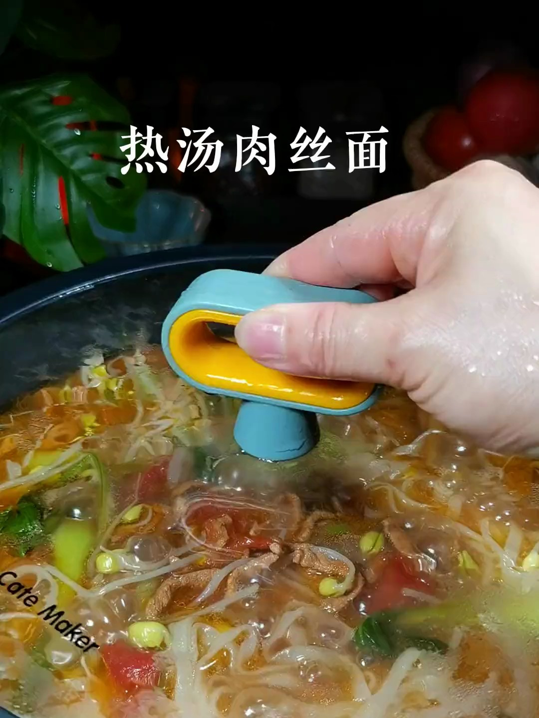爱吃面条的你就试着像我这样做一锅热汤肉丝面,汤鲜味美