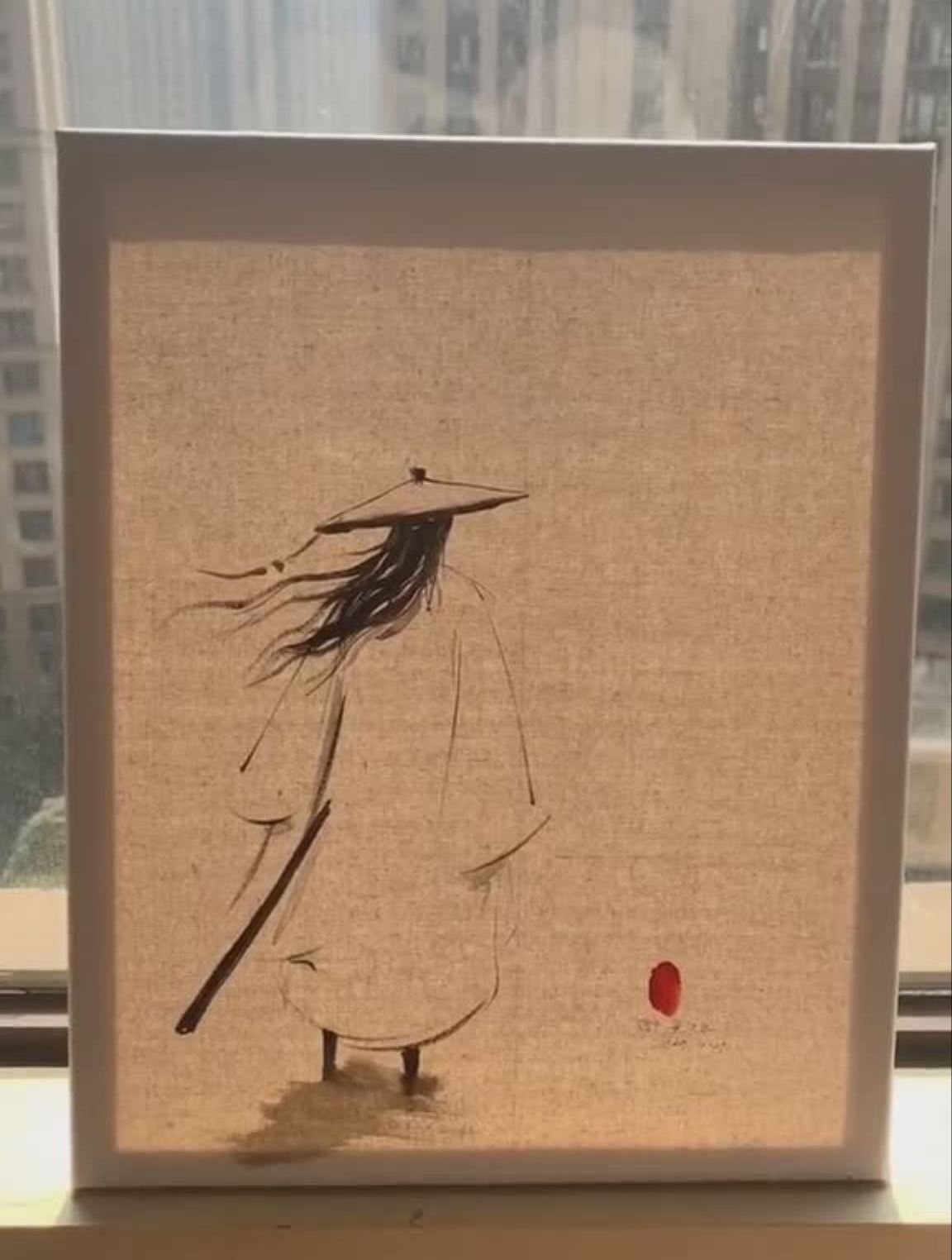 宣纸上是故事里的人!请给作品赐名吧!江湖