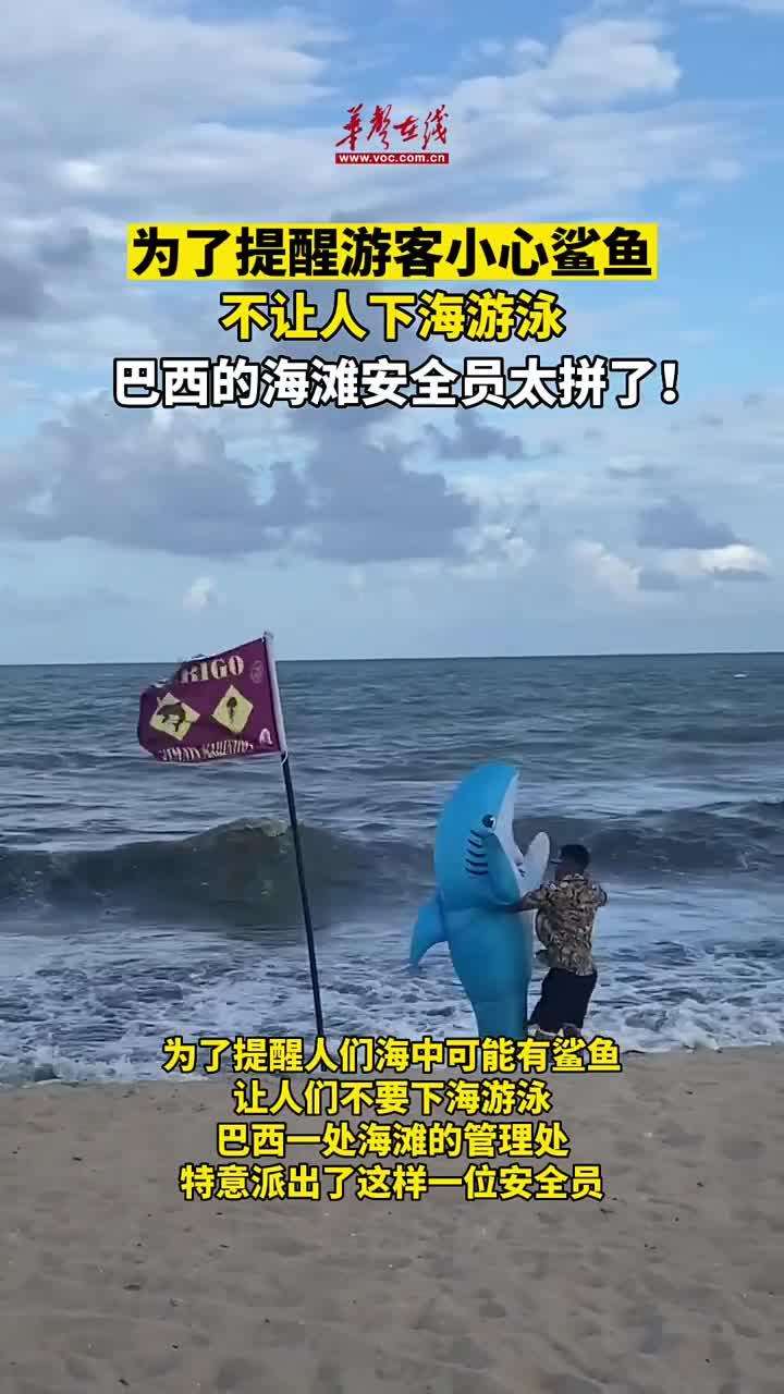 为了提醒游客小心鲨鱼 不让人下海游泳