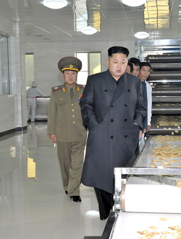 金正恩抱着速冻鱼块:这一大块冰冻小黄鱼够一口之家吃好久的吧