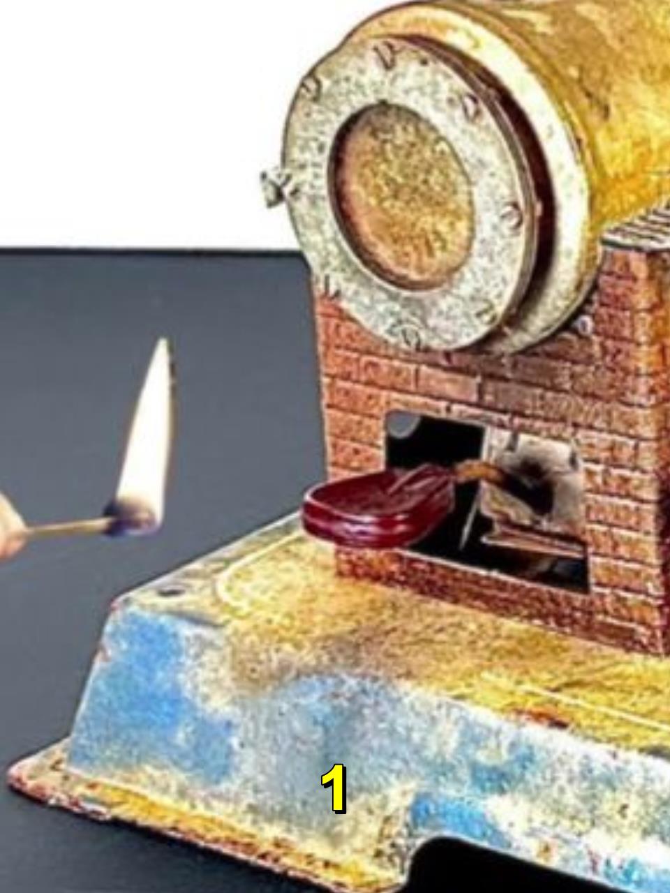 修复蒸汽机玩具模型,历史科技的滚滚车轮DOU+小助手 修复1