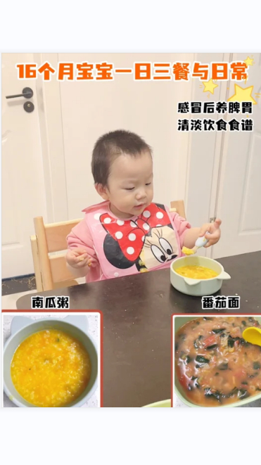 16个月宝宝的一天养脾胃清淡饮食食谱