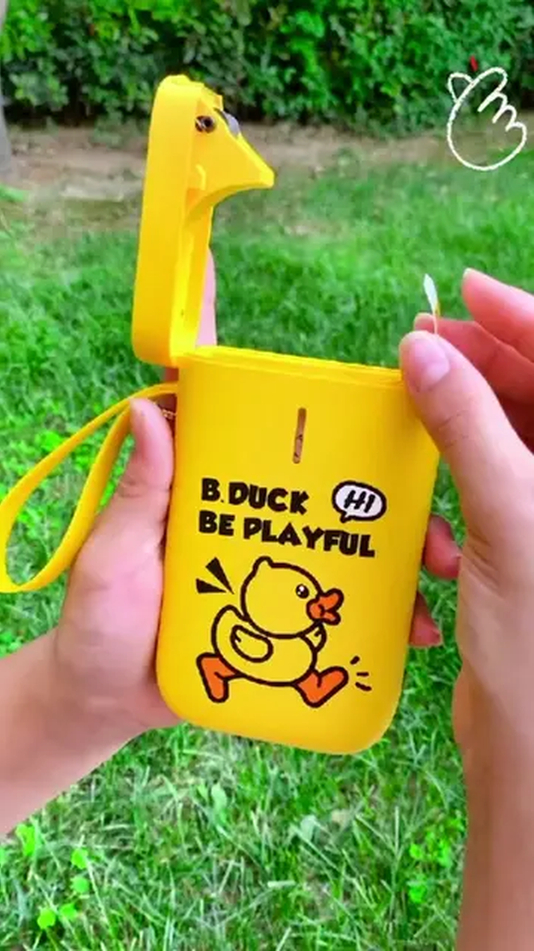 超级可爱的小黄鸭标签打印机