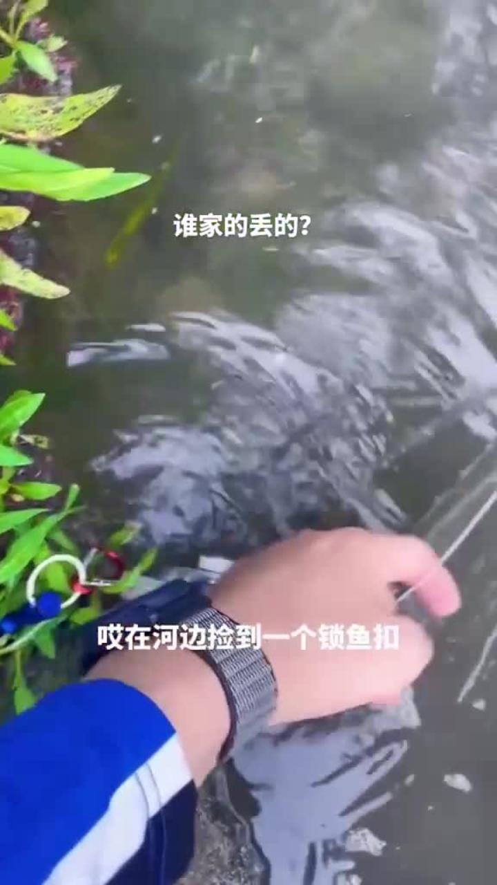 河边捡到一个锁鱼扣,没想到竟还有货,捡到漏了