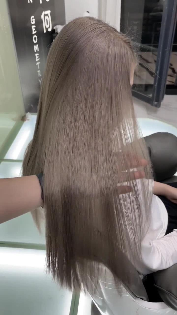奶茶棕灰发色染发教程 格林色彩导师班课堂实操作品