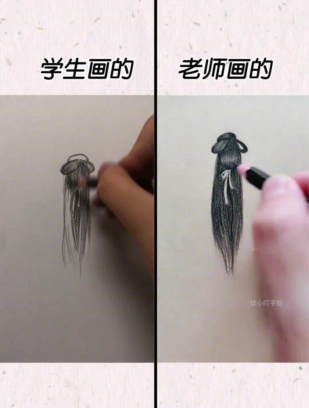 一柄纸伞,一席长发,忧愁还是伤感素描画画古风古风女生头像