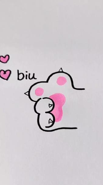 可爱的小爪子 简笔画